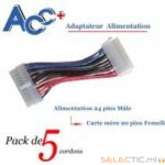 Adaptateur alimentation 24 broches mâle vers carte mère 20 broches femelle