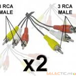 Pack (x2) cordons 3 RCA M/M 5m