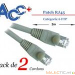 Cordons (x2) Patch RJ45 CAT6 FTP  2m