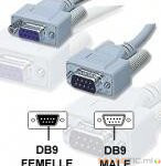 Câble DB 9 M/DB 9 F 1.80m