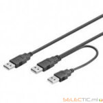 Cordon 1 USB vers 2x USB (Data+Alim) 0.5m