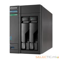 AS-602T BoÃ®tier NAS pour 2 DD 3.5/2.5p 2.13GHz Dcore 1Go 2LAN Gb USB3 eSata HDMI