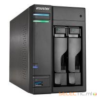 AS-302T BoÃ®tier NAS pour 2 DD 3.5/2.5p 1.6GHz Dcore 1Go 1LAN Gb USB3 HDMI Audio IR