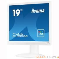 IIYAMA B1980SD-W1 19 pouces 1280 X 1024 5MS VGA/DVI HP  Pivot et  rÃ©glable en hauteur - Blanc