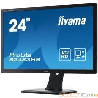 IIYAMA B2483HS-B1  24' LED 2MS VGA-DVI-HDMI HP Pied Regl. en Hauteur + Pivot