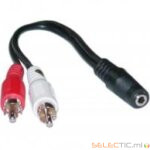 Adaptateur (x1)  Jack stÃ©reo F/2 RCA M 3.5mm dorÃ©