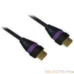 Cordon HDMI 1.4 Ethernet 1.5m A-A M-M Noir/Mauve