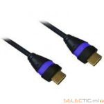 Cordon HDMI 1.4 Ethernet 5m A-A M-M Noir/Bleu