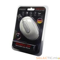PERIMICE-306 White Laser Retractable 1600dpi, USB