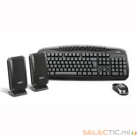 SP386-USB-1 Noa 3 en 1 Kit Clavier-Souris+ HP USB BoÃ®te Noir