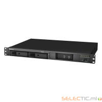 RS214 BoÃ®tier NAS Rack 1U pour 2 DD 3.5/2.5p 1.2GHz 512Mo 2LAN Gb USB3 eSata